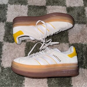 Adidas Gazelle Bold Women's White and Yellow Platform Sneakers